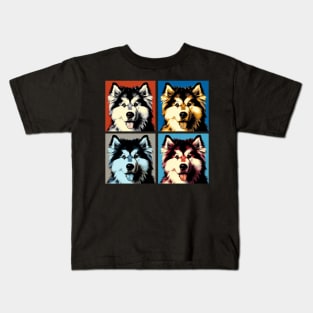 Pop Retro Art Alaskan Malamute - Cute Puppy Kids T-Shirt